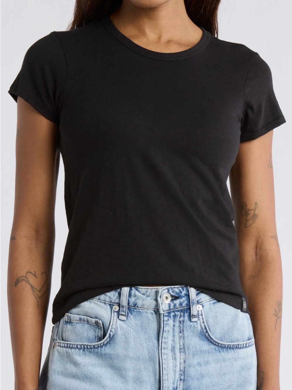 rag & bone Slub Tee Black Short Sleeve Crewneck Small